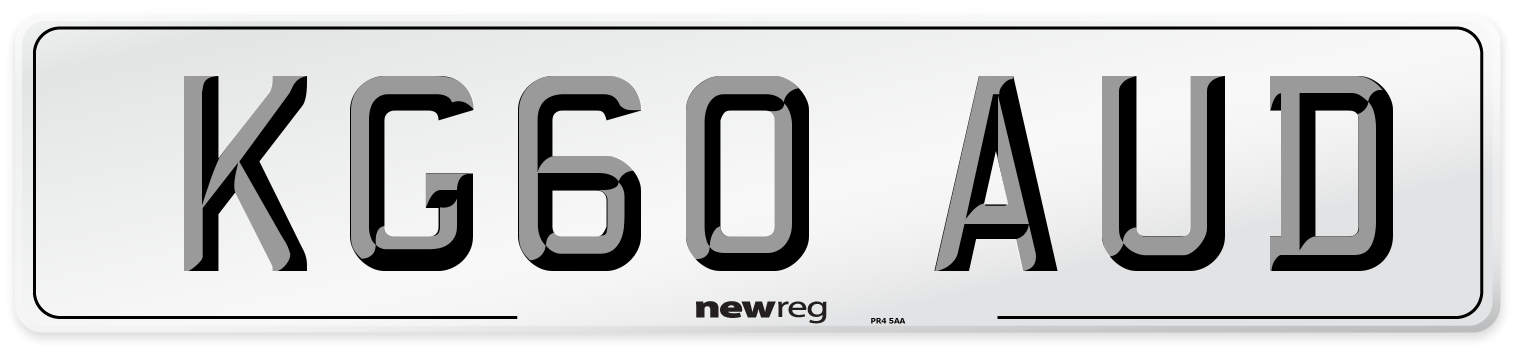 KG60 AUD Number Plate from New Reg
